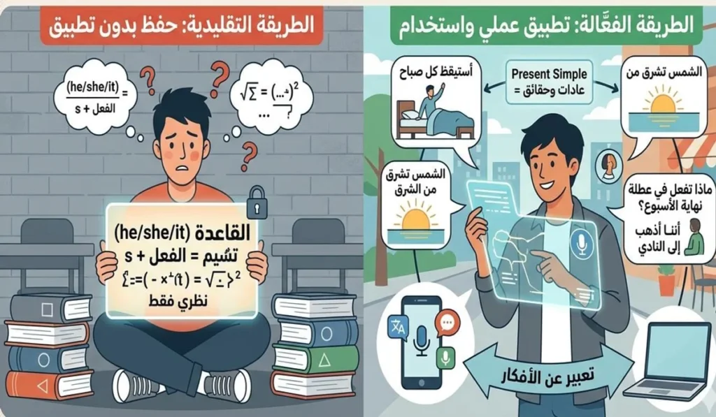 1- لأنك اتعلمته بطريقة الحفظ مش الفهم