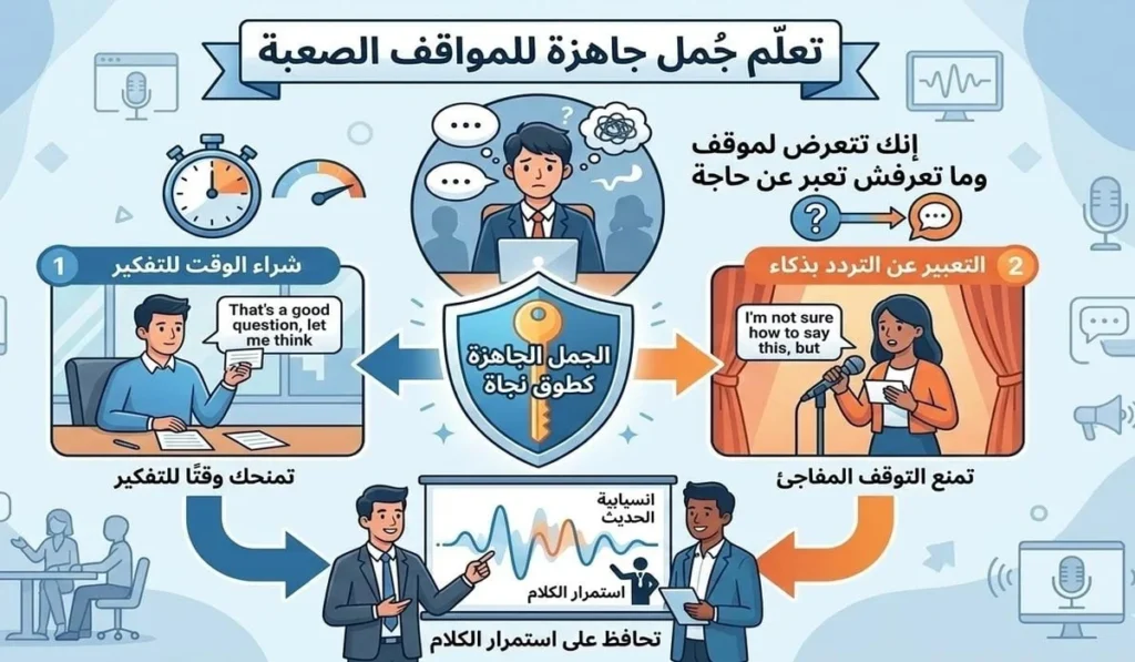 6- اتعلم جمل جاهزة للمواقف الصعبة