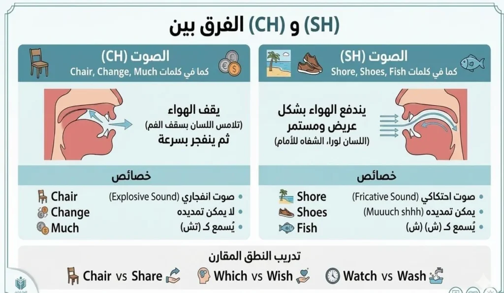 إزاي تفرق بين CH و SH والكلمات اللي بيبقى فيها الاختلاف