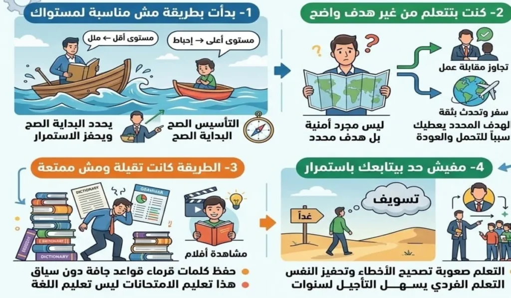 ليه بدأت إنجليزي ووقفت؟