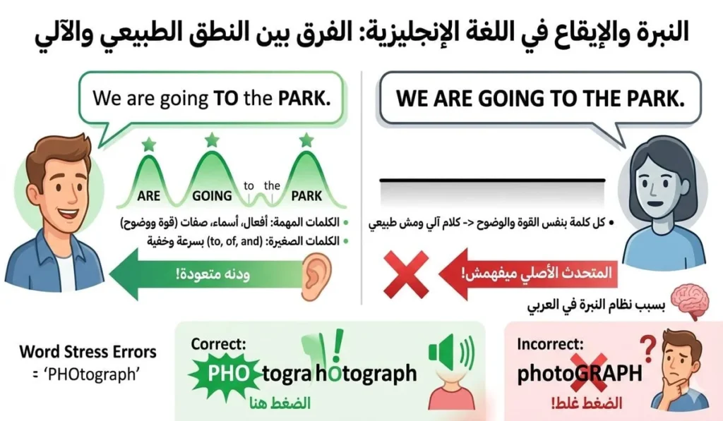 السبب الخامس: النبرة والإيقاع مش طبيعي