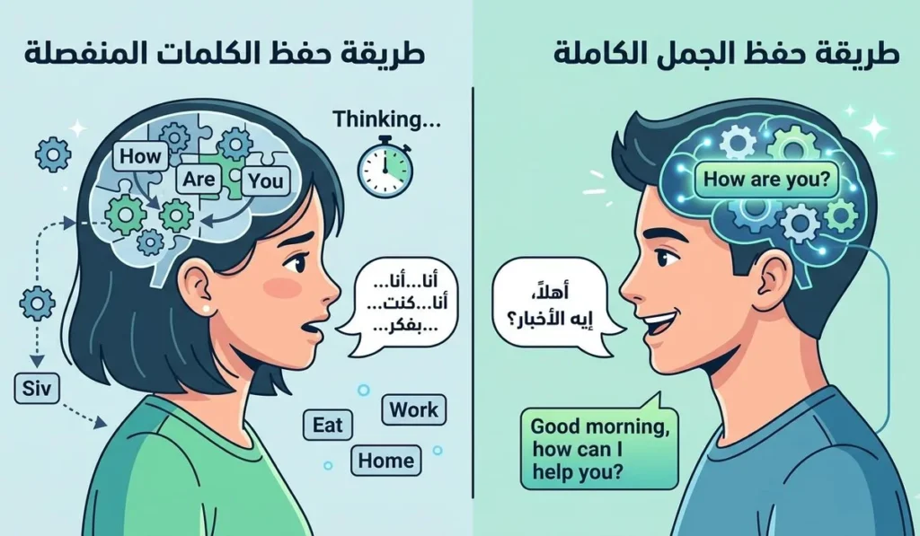 ليه حفظ الجمل اليومية أهم من حفظ الكلمات؟