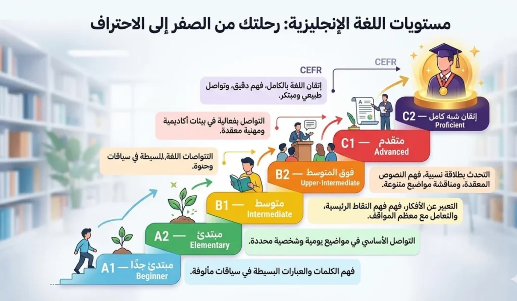 مستويات اللغة الإنجليزية بالترتيب من البداية للاحتراف