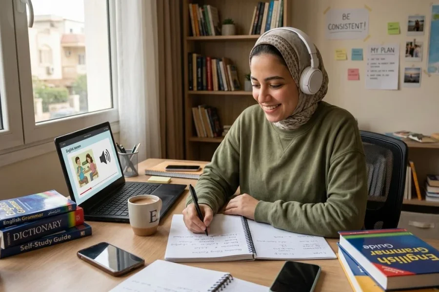 ازاي تتعلم إنجليزي لوحدك في البيت؟ | خطوات بسيطة للمبتدئين