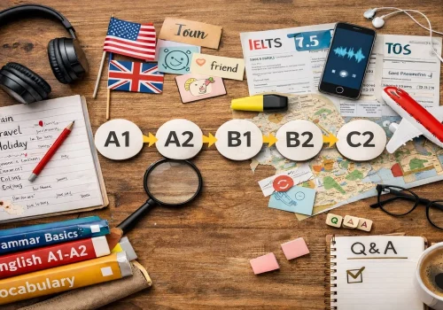 مستويات اللغة الإنجليزية بالترتيب